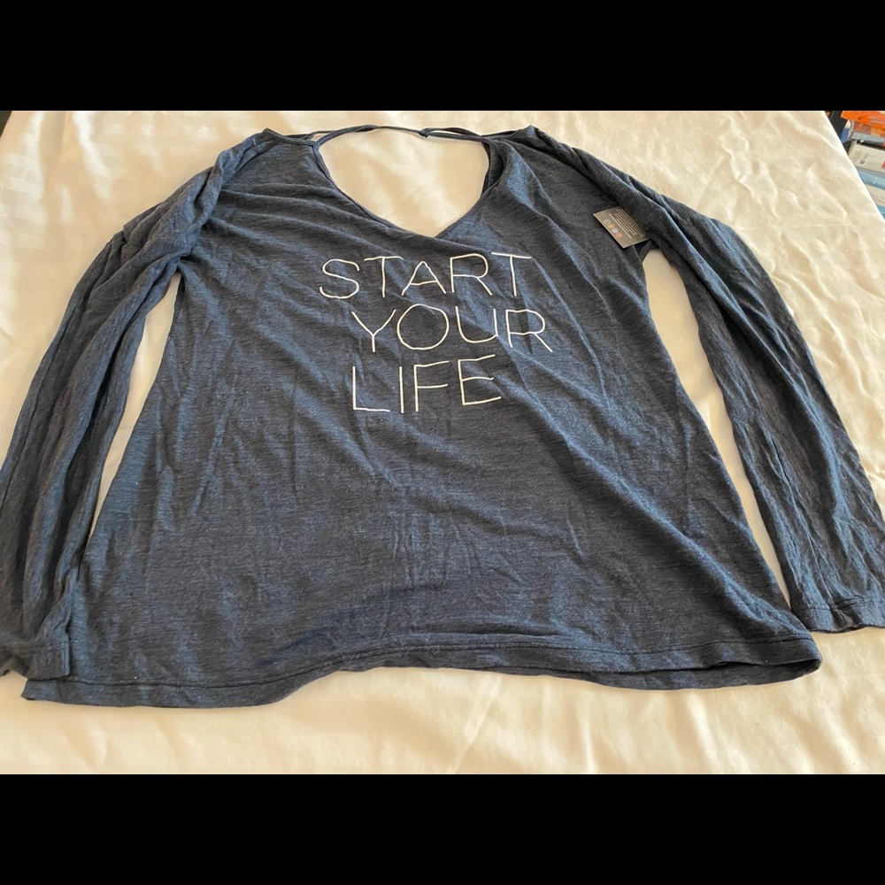 Blue Long Sleeve Workout Shirt